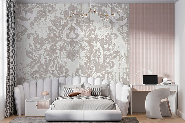 Papel pintado blanco y gris Papel pintado blanco y gris