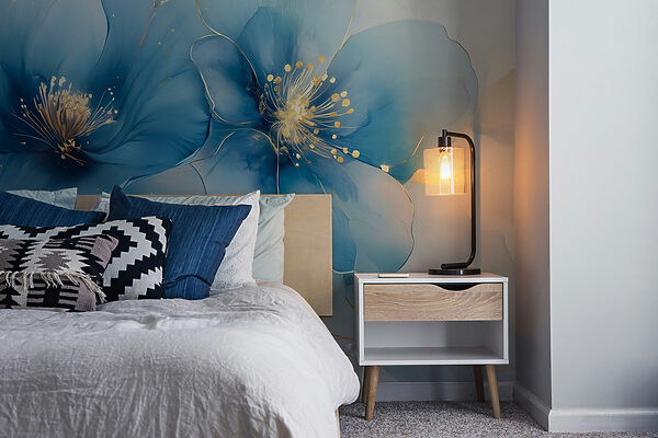 Fotomurales Fotomurales Delicadas flores azules en tonos suaves (SKU: w02769)