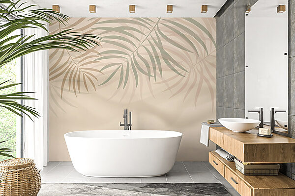 Suaves hojas de palmera en tonos suaves Suaves hojas de palmera en tonos suaves