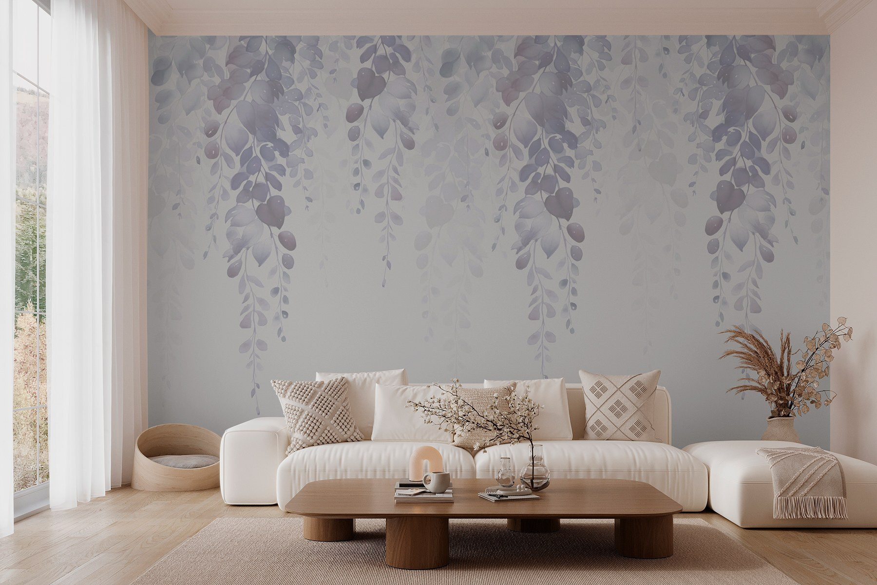 Delicate leaves in soft hues
