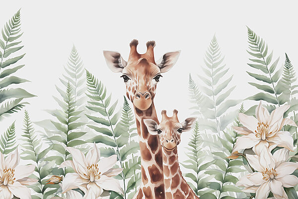Giraffes and flowers Giraffes and flowers