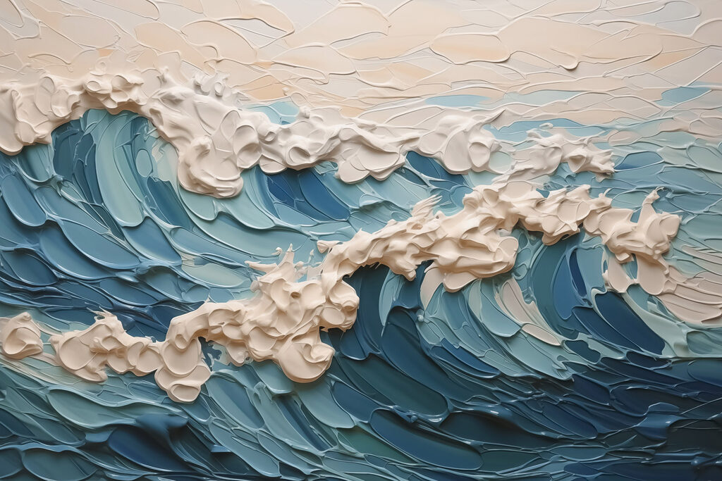 Painting of waves and clouds Painting of waves and clouds