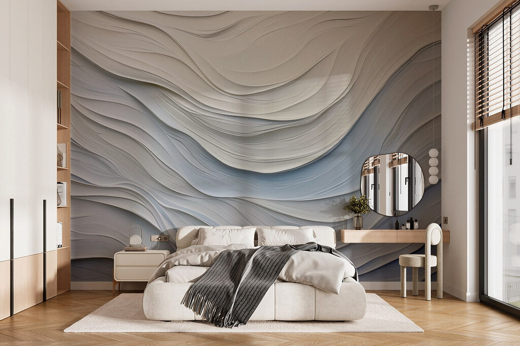 White and grey wavy background