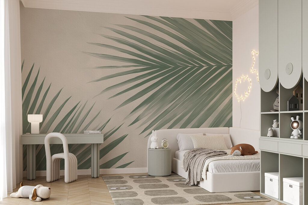 Fresh green palm leaves, nature's touch