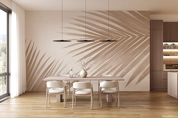 Elegantes hojas de palmera sobre un fondo suave Elegantes hojas de palmera sobre un fondo suave