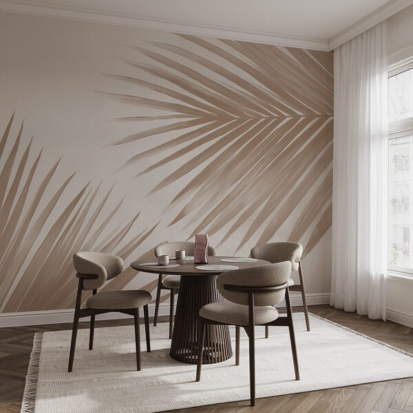 Elegantes hojas de palmera sobre un fondo suave Elegantes hojas de palmera sobre un fondo suave