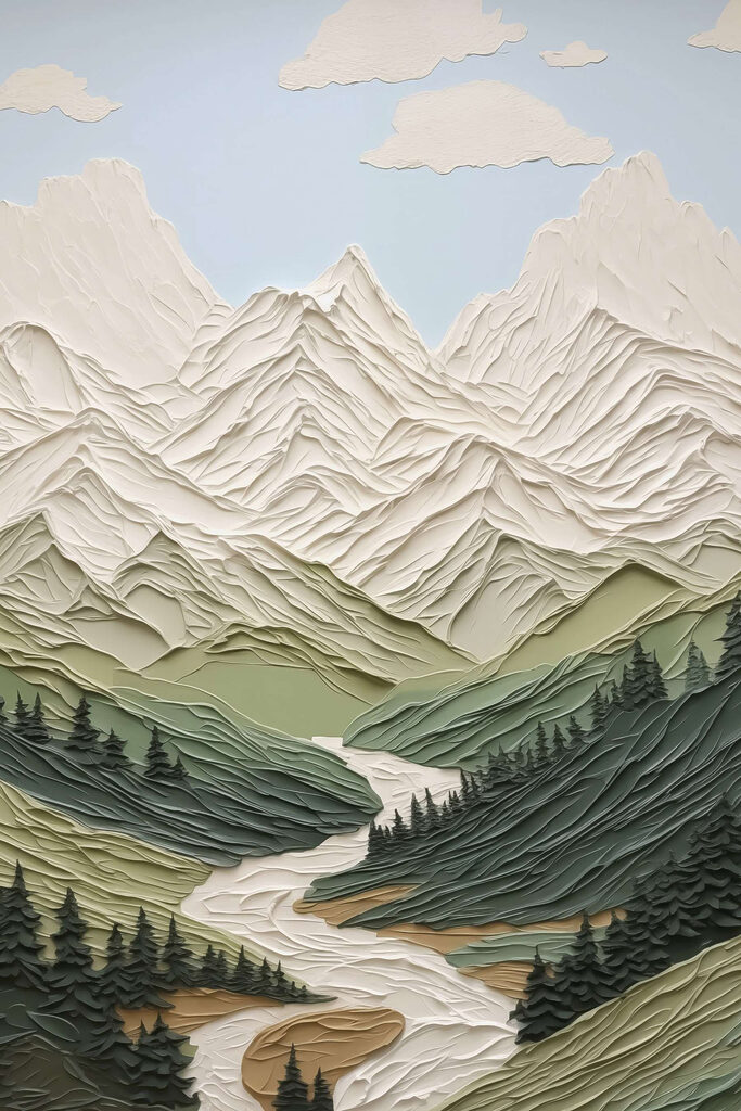 Paper cut out of a mountain Paper cut out of a mountain