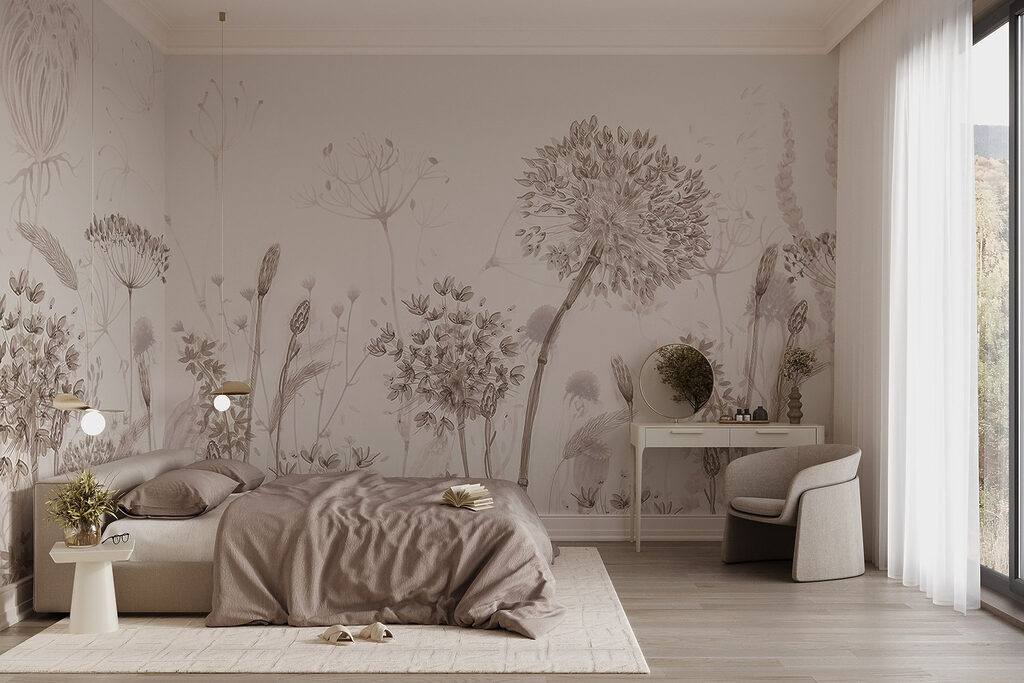 Drawing of flowers and plants