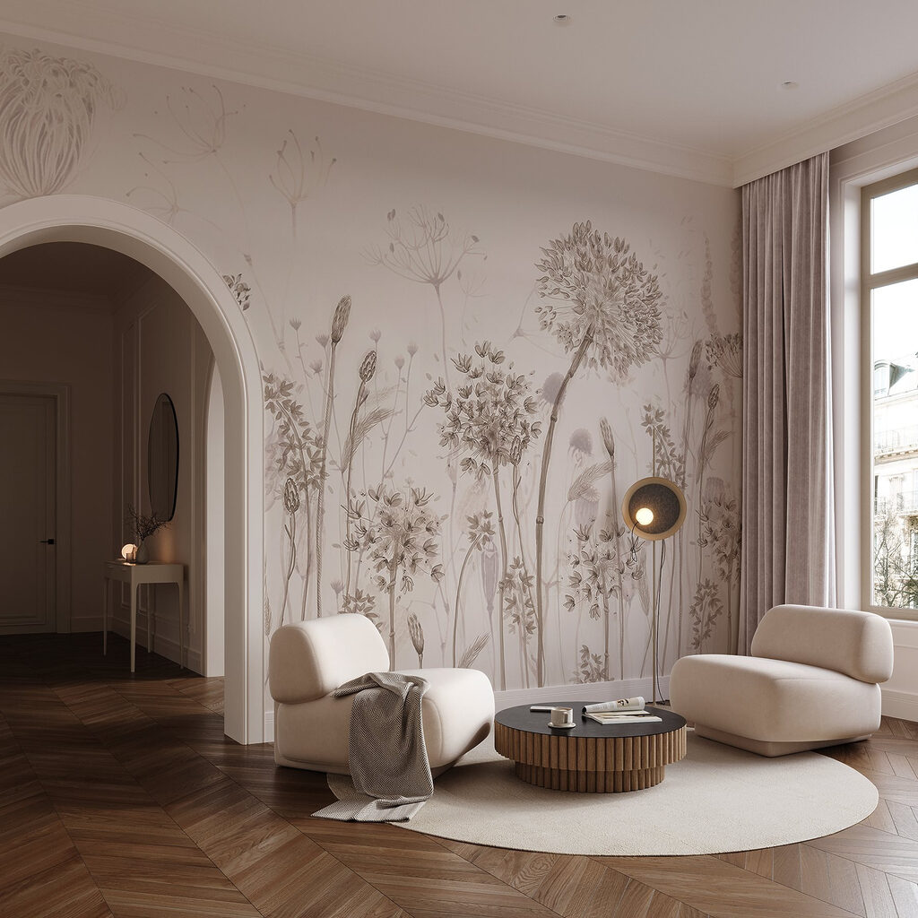 Drawing of flowers and plants