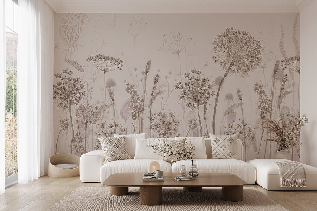 Drawing of flowers and plants