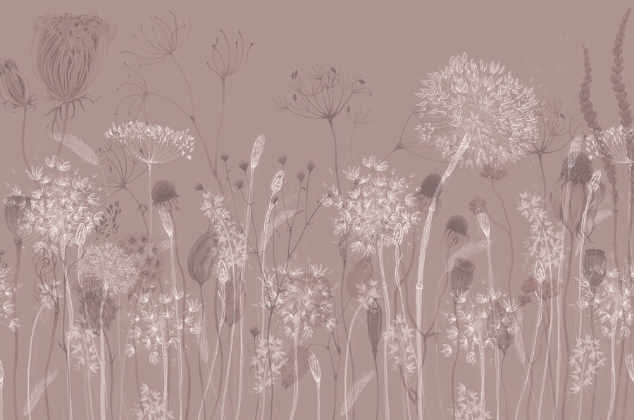 Flores suaves sobre un fondo apagado