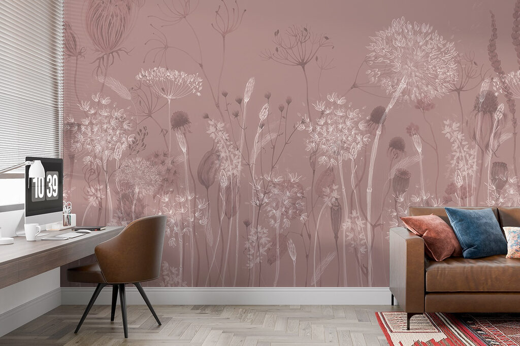 Soft flowers on a muted background