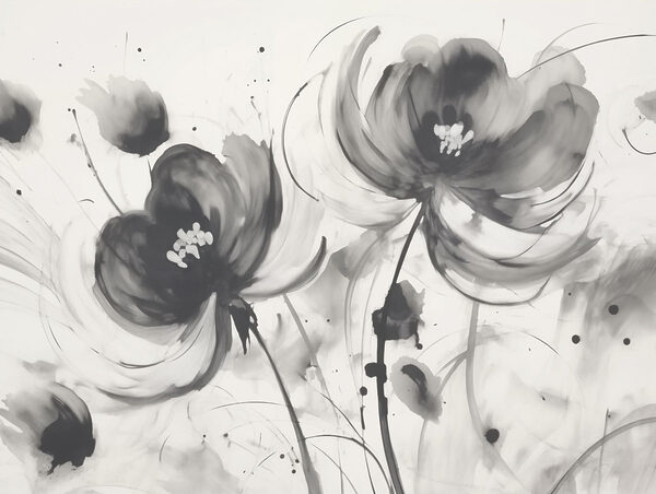Pintura de flores sobre una superficie blanca Pintura de flores sobre una superficie blanca