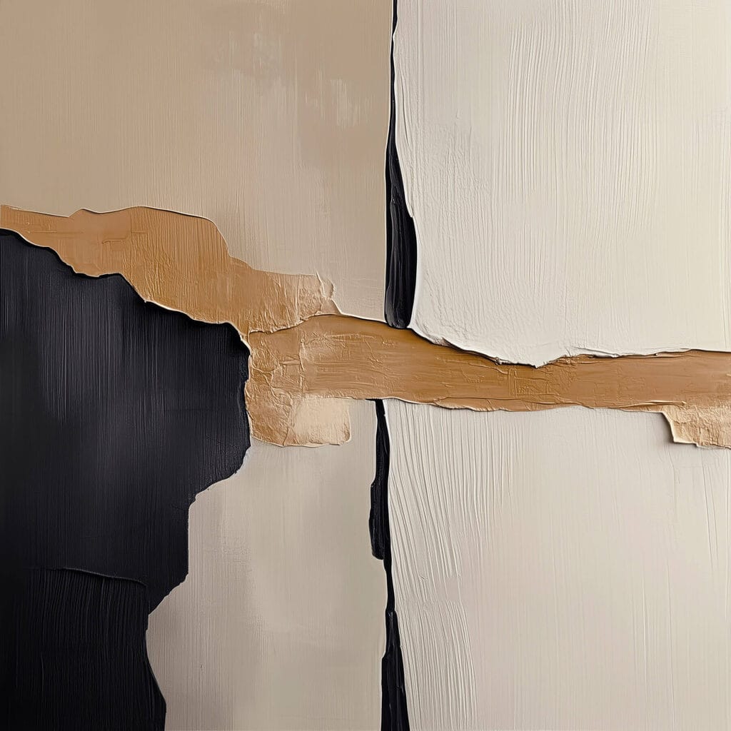Black and white wall with a brown strip Black and white wall with a brown strip