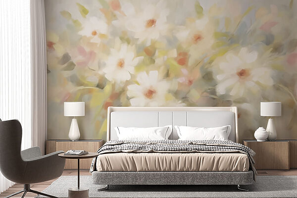 Pintura de flores blancas Pintura de flores blancas