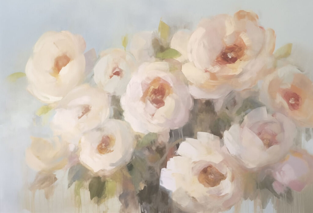 Pintura de flores en un jarrón Pintura de flores en un jarrón