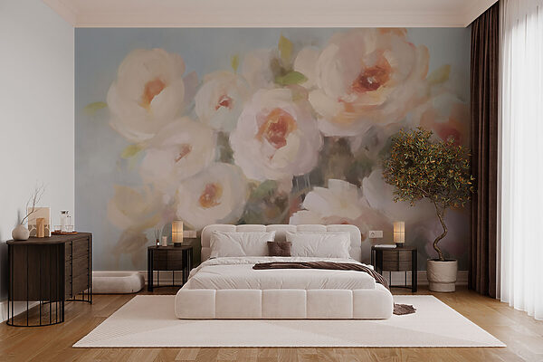 Pintura de flores en un jarrón Pintura de flores en un jarrón
