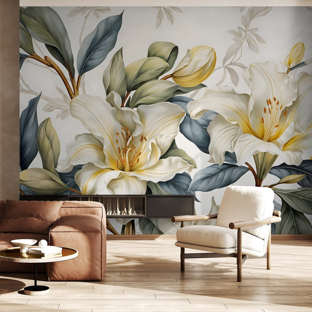 Delicate blooms amidst lush greenery