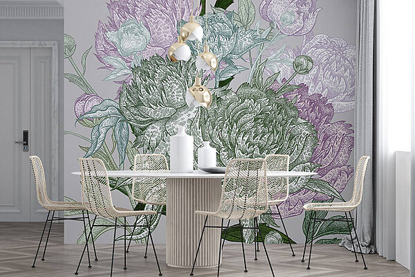 Ilustración floral vibrante con detalles Ilustración floral vibrante con detalles