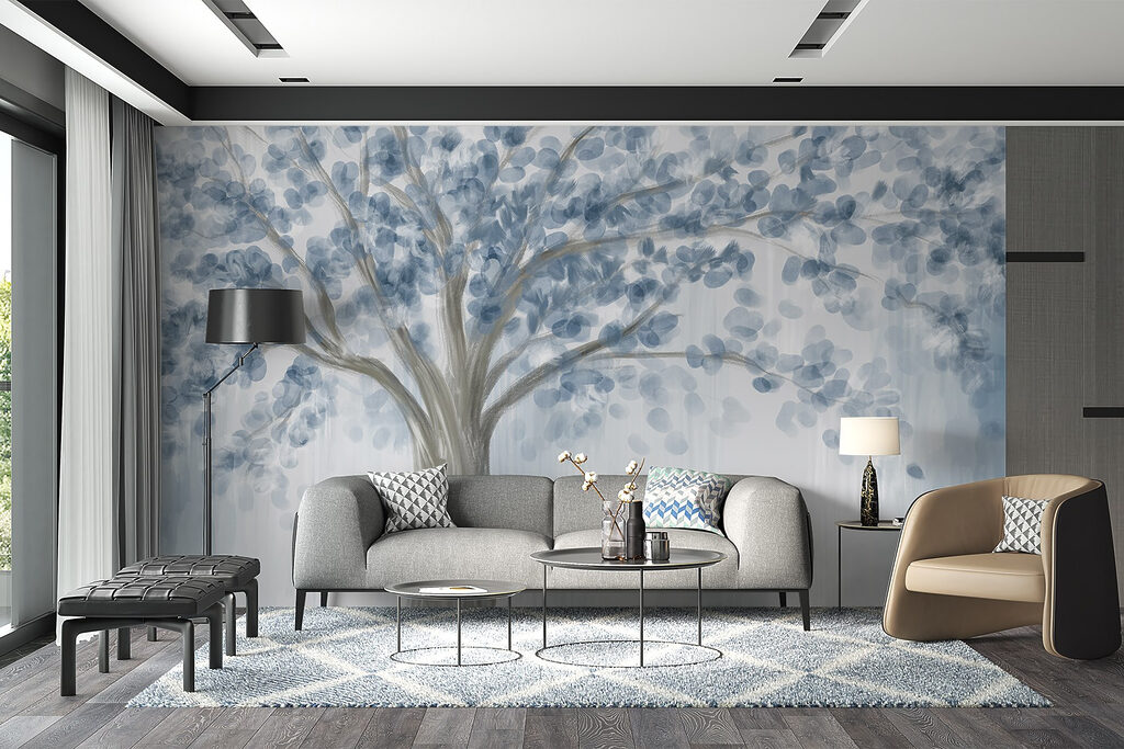 Tree with blue leaves