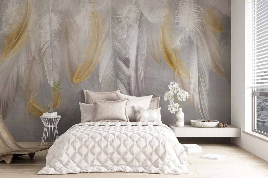 Delicate feathers in soft hues