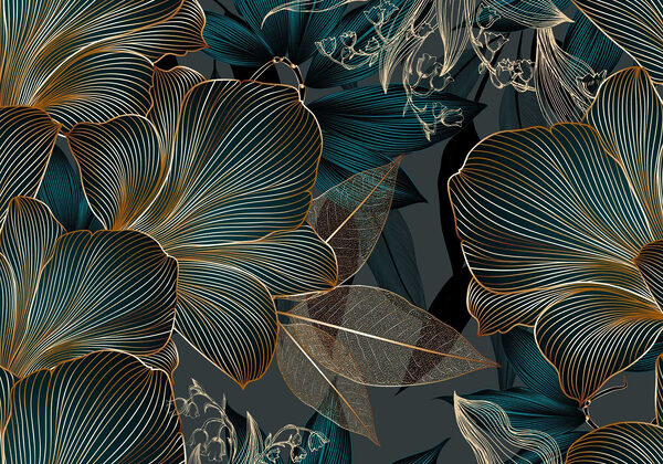Elegante diseño floral en tonos oscuros Elegante diseño floral en tonos oscuros
