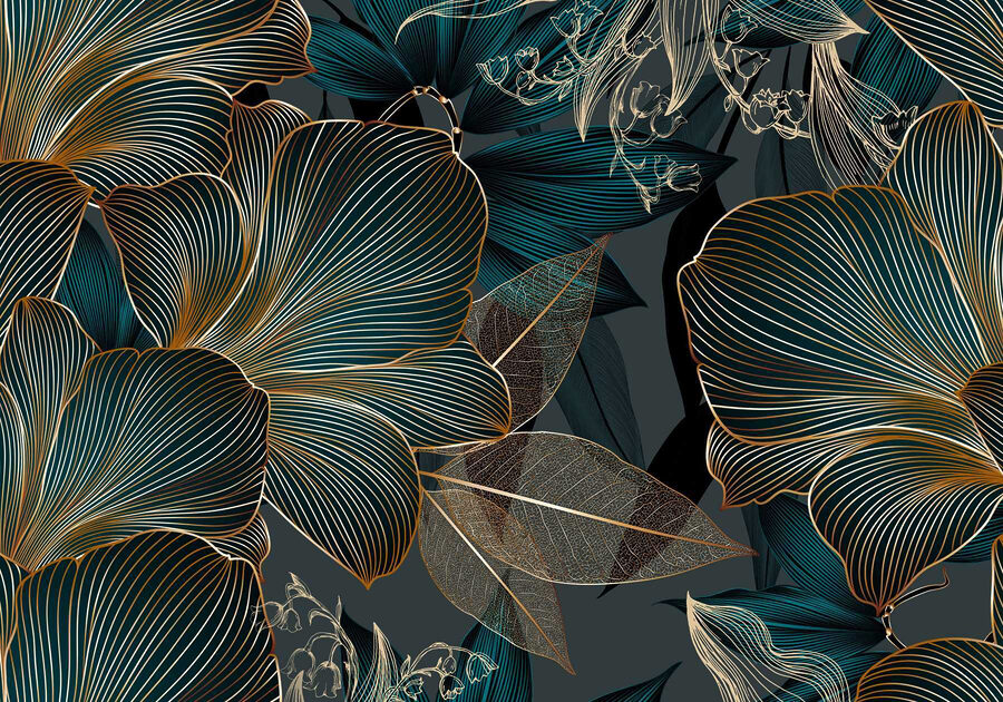 Elegante diseño floral en tonos oscuros