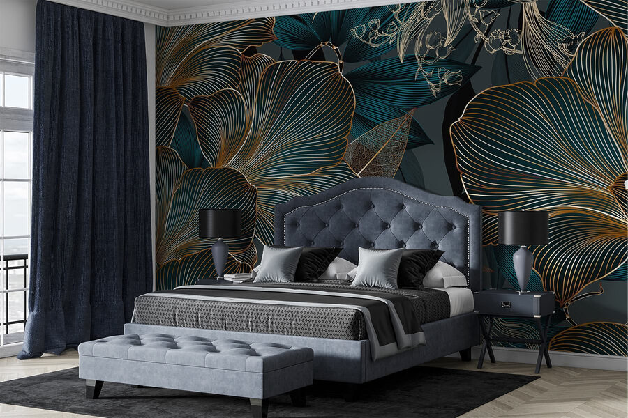 Elegante diseño floral en tonos oscuros