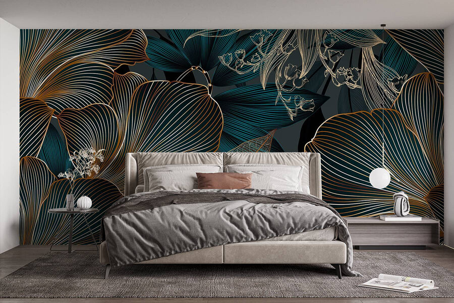 Elegante diseño floral en tonos oscuros