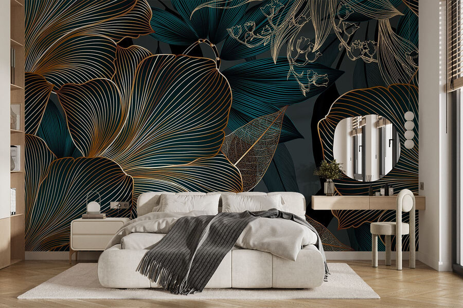 Elegante diseño floral en tonos oscuros