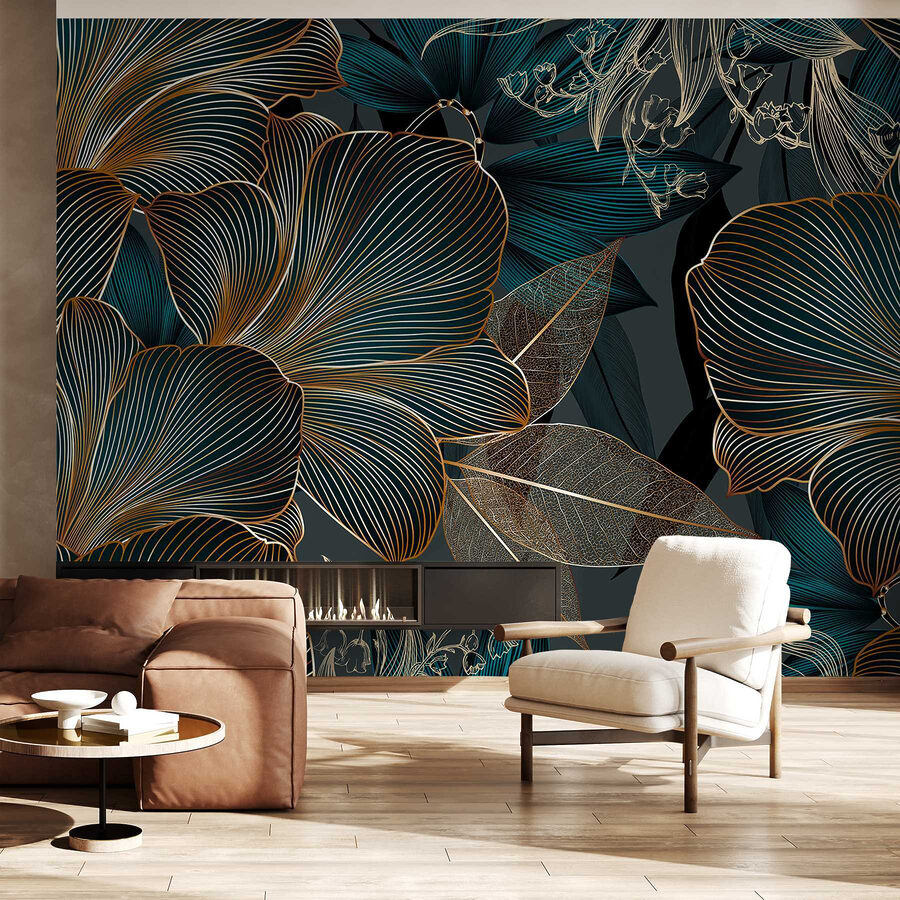 Elegante diseño floral en tonos oscuros