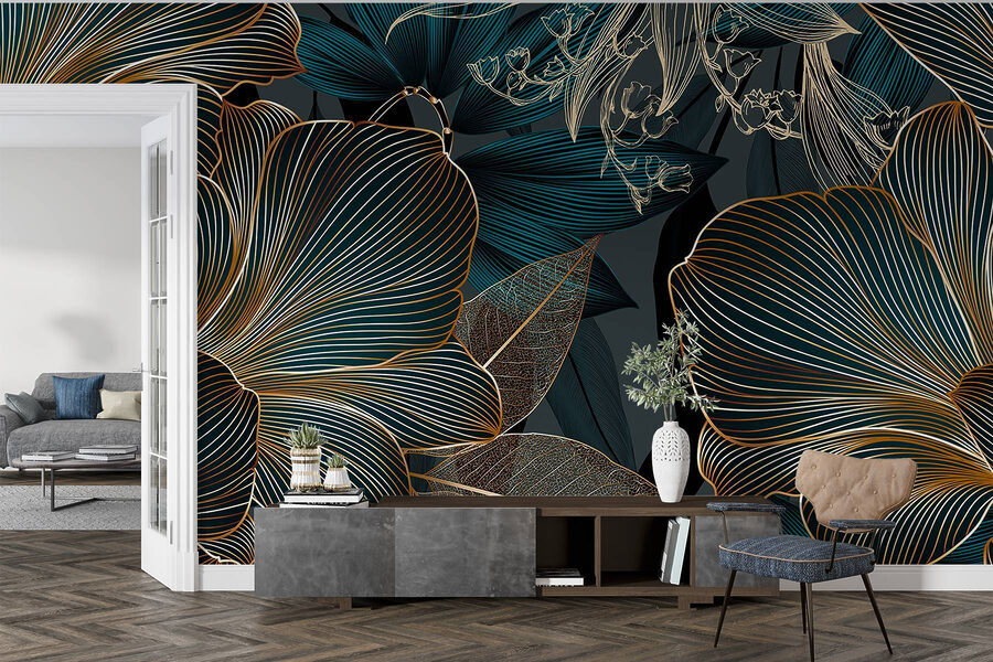 Elegante diseño floral en tonos oscuros