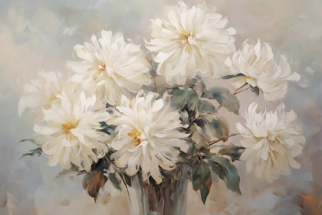 Pintura de flores blancas Pintura de flores blancas