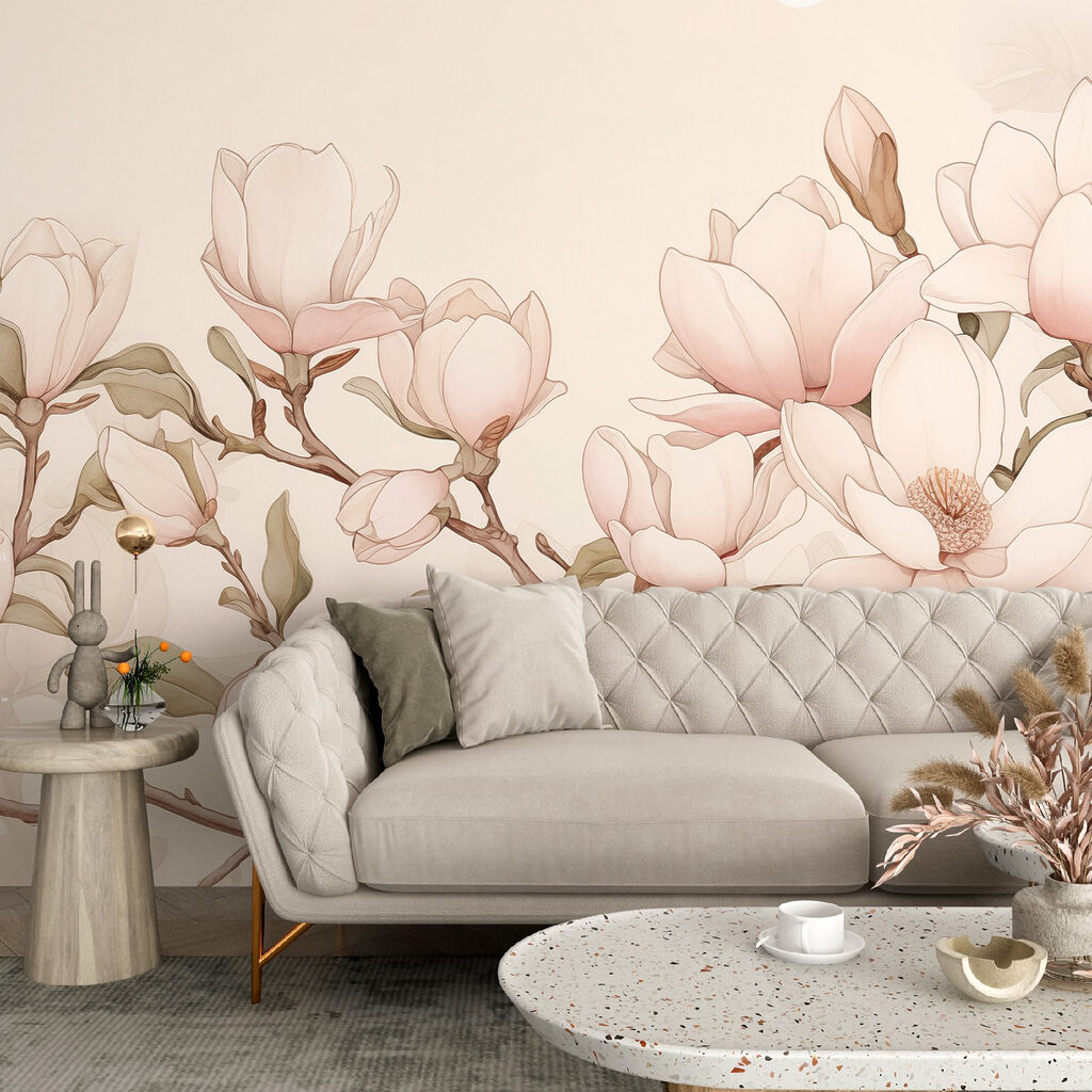 Painting of flowers on a branch Painting of flowers on a branch
