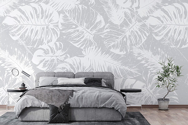 Hojas blancas sobre fondo gris Hojas blancas sobre fondo gris