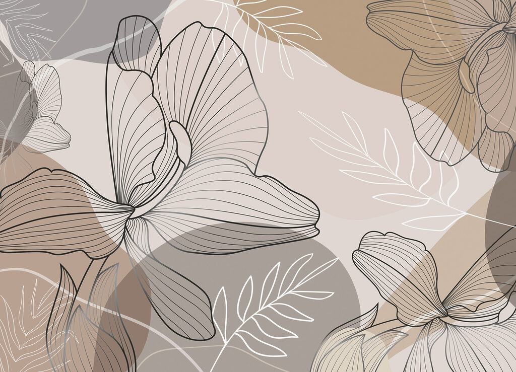 Elegante diseño floral lineal Elegante diseño floral lineal