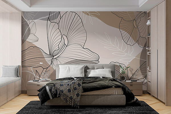 Elegante diseño floral lineal Elegante diseño floral lineal