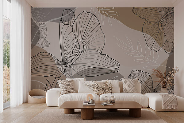 Elegante diseño floral lineal Elegante diseño floral lineal