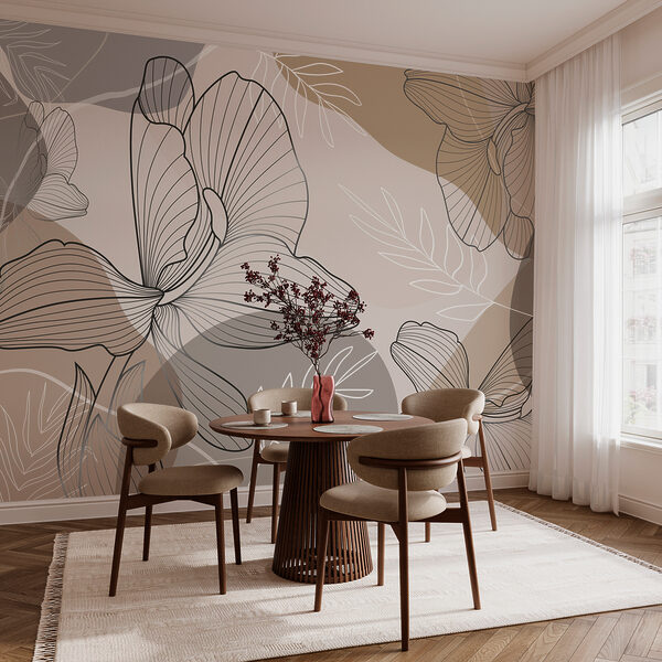 Elegante diseño floral lineal Elegante diseño floral lineal