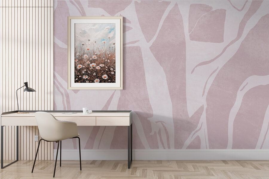Estampado rosa y blanco