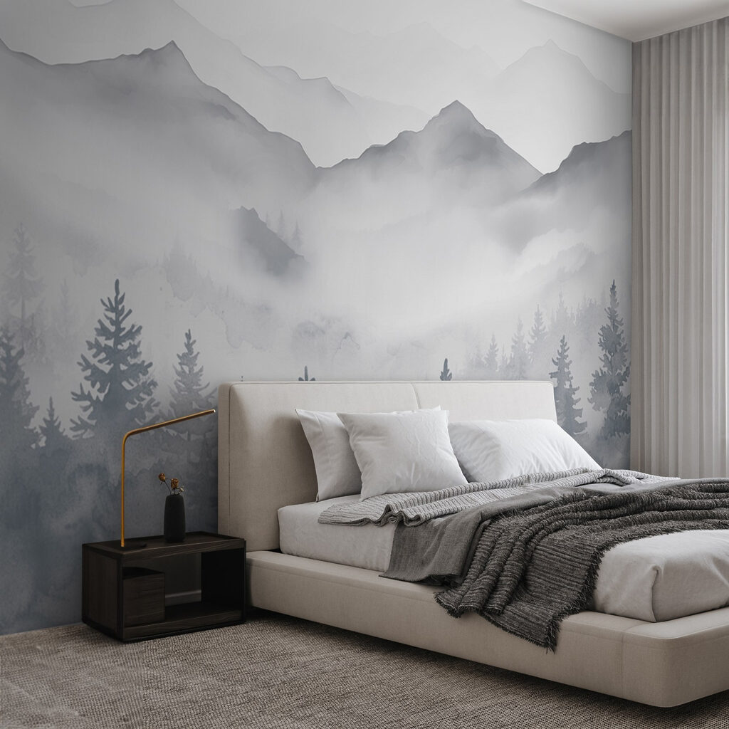 Landscape of mountains and trees