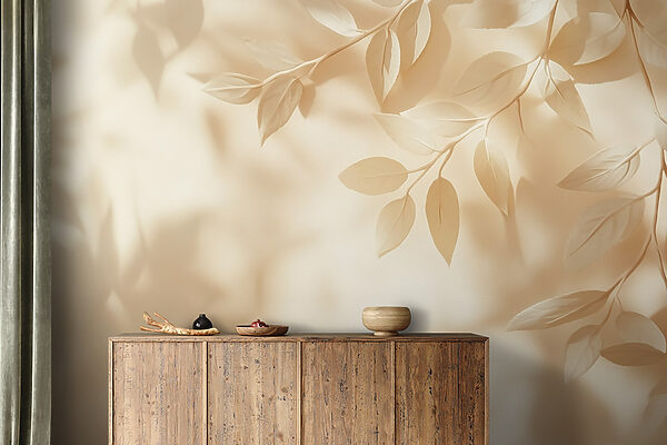 White leaves on a white surface White leaves on a white surface