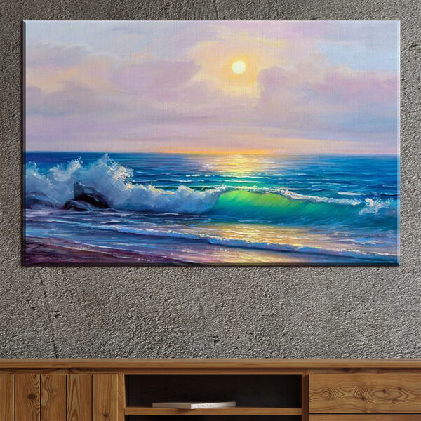 Cuadros Cuadro de una playa con olas (SKU: s17732) Cuadros Cuadros Cuadro de una playa con olas (SKU: s17732)