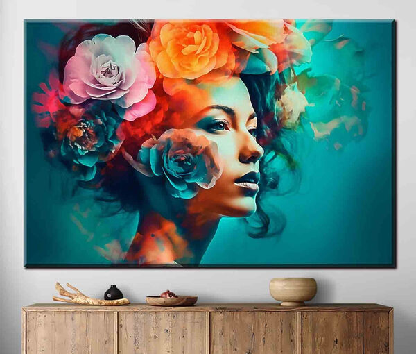 Woman with flowers in her hair Woman with flowers in her hair