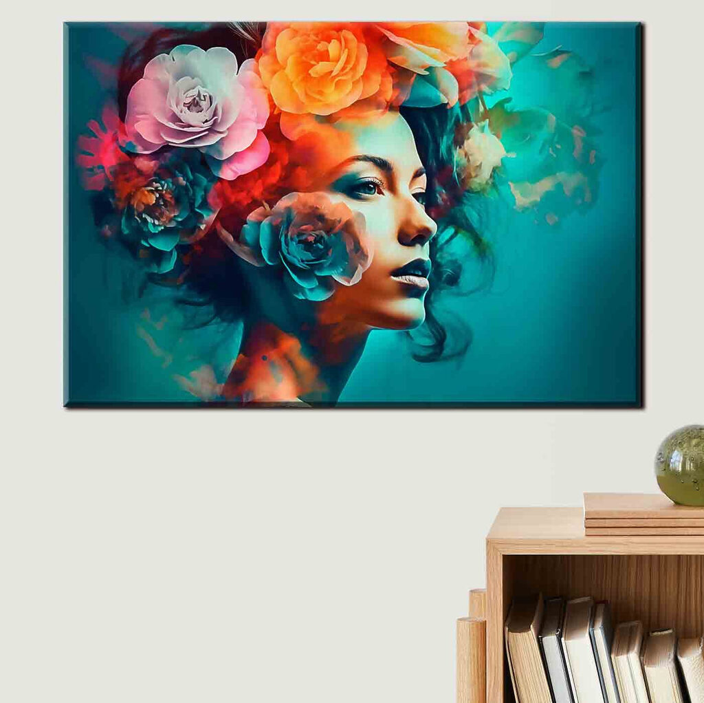 Woman with flowers in her hair Woman with flowers in her hair