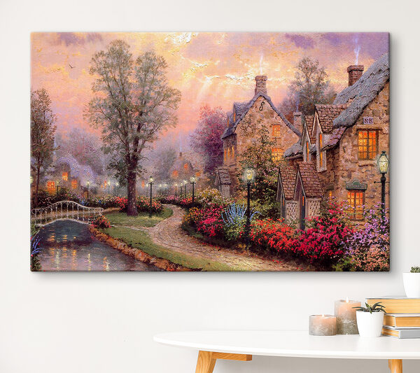 Cuadros Cuadro de una casa con flores y un sendero (SKU: s19091) Cuadros Cuadros Cuadro de una casa con flores y un sendero (SKU: s19091)
