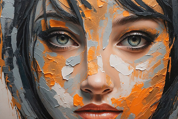 Woman with paint on her face Woman with paint on her face