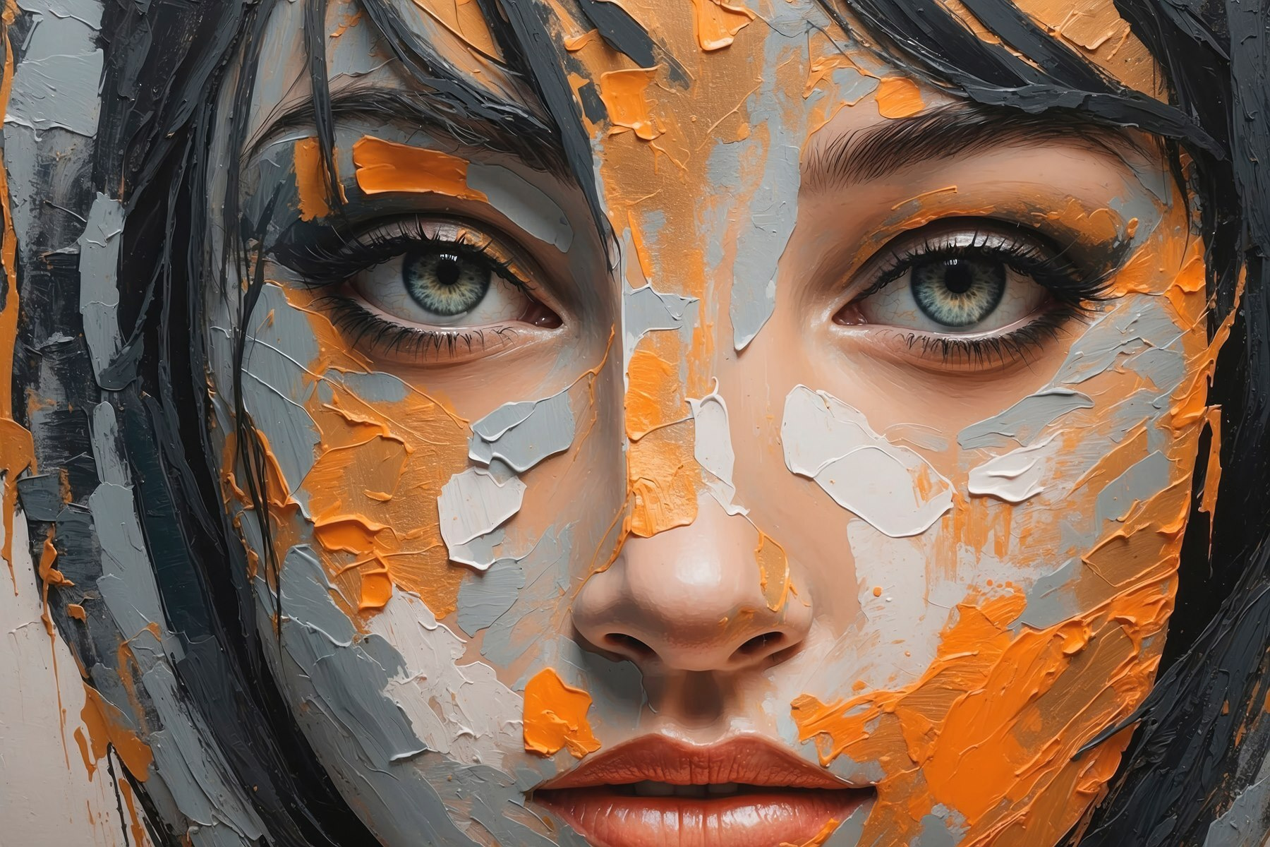 Woman with paint on her face Woman with paint on her face