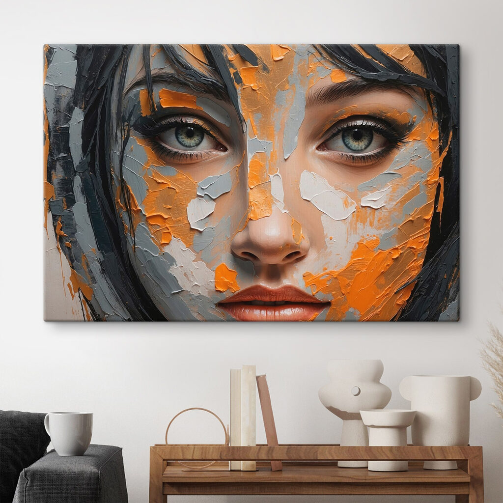 Woman with paint on her face Woman with paint on her face