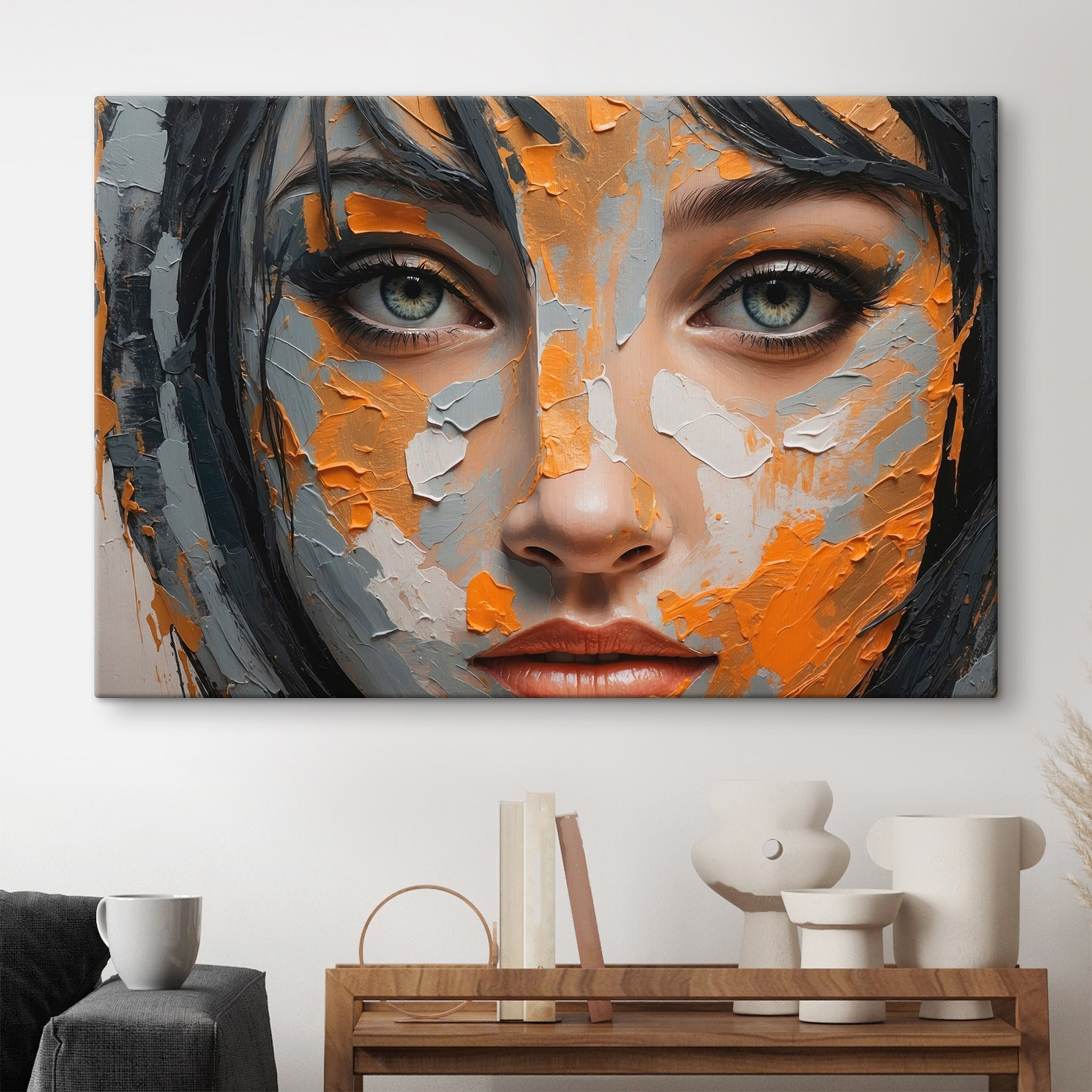 Woman with paint on her face Woman with paint on her face